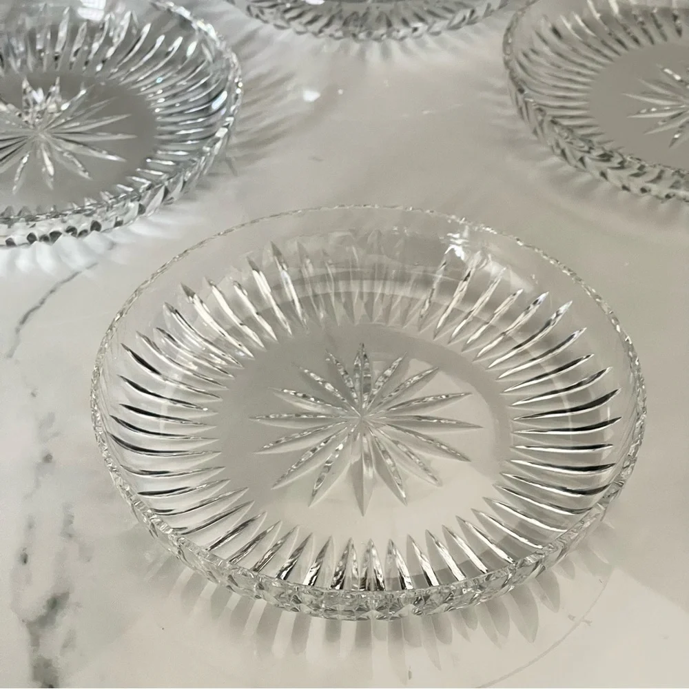 SET of 4 Crystal Party Plates - Kosta Boda